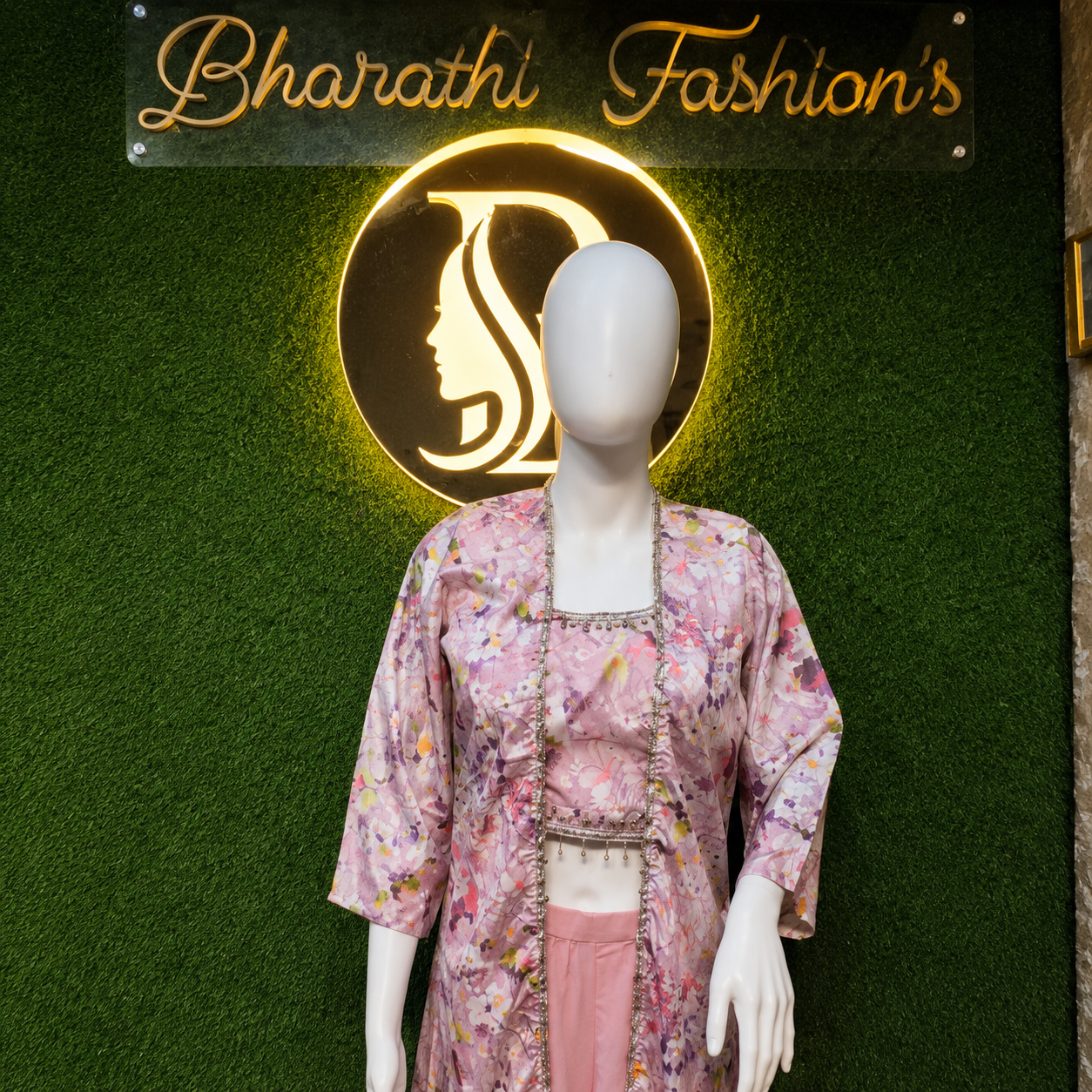 Blush Pink Floral Sharara - Image 2