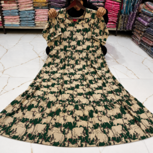 Frock (Skin and Dark Green Design)