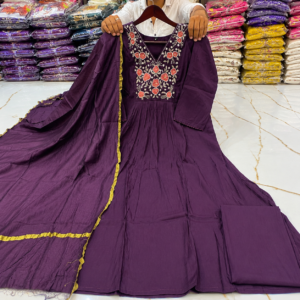 Premium Party Wear Mulchandhari(purple)