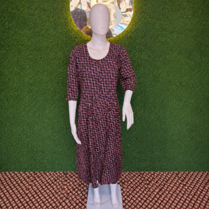 Daily Wear Tops (Wine Maroon Printed Dress)
