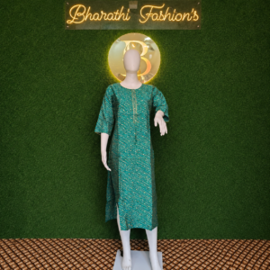 Office Wear Tops ( Teal Green Printed Kurti)