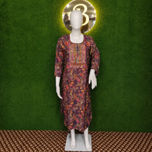 Office Wear Tops (Plum Purple Printed Kurti )