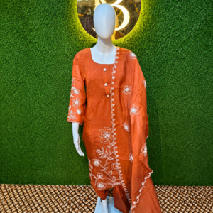 Party wear 3piece set (Brush Orange)