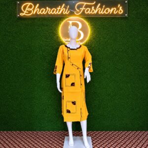 Kadi Cotton Long Top (Mustard yellow.)