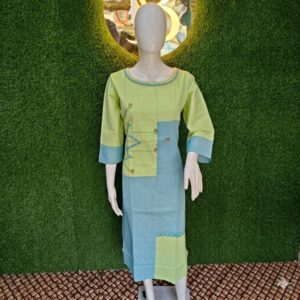 Kadi Cotton Long Tops (Lime green)